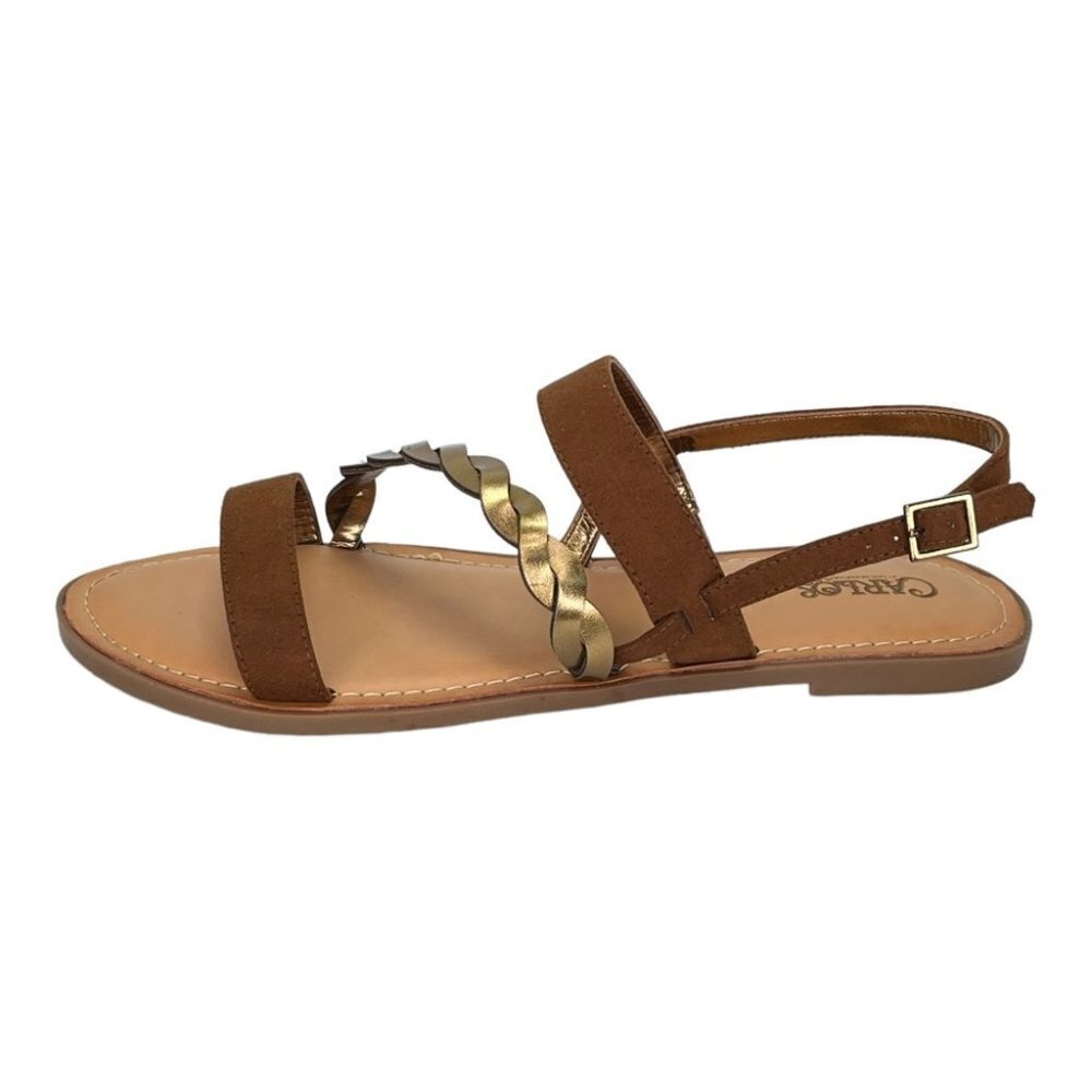Carlos Santana Radley Brown Faux Leather Slingback Womens Sandals Size 9M - Picture 3 of 9